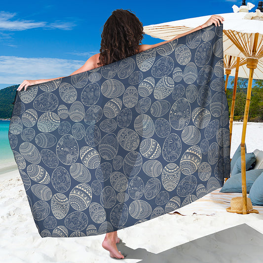 Bohemian Easter Eggs Pattern Print Beach Sarong Wrap