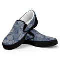 Bohemian Easter Eggs Pattern Print Black Slip On Sneakers
