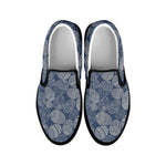 Bohemian Easter Eggs Pattern Print Black Slip On Shoes