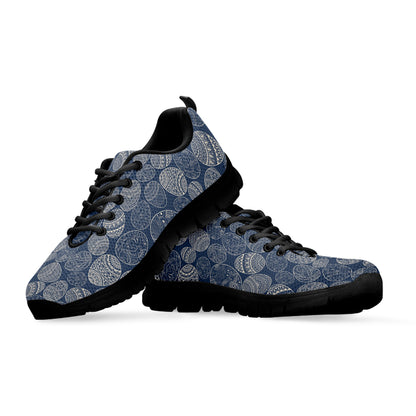 Bohemian Easter Eggs Pattern Print Black Sneakers