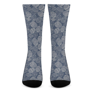 Bohemian Easter Eggs Pattern Print Crew Socks