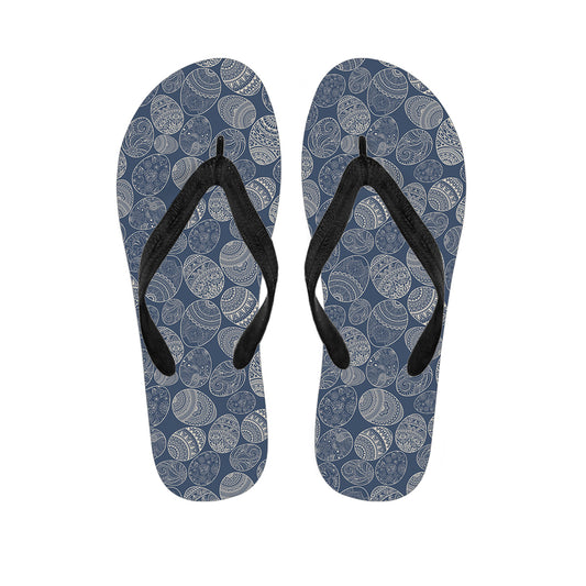 Bohemian Easter Eggs Pattern Print Flip Flops