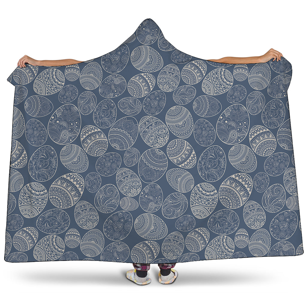 Bohemian Easter Eggs Pattern Print Hooded Blanket