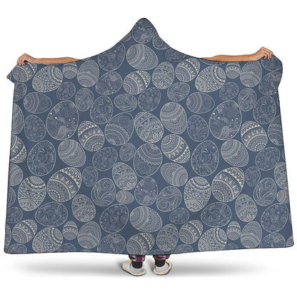 Bohemian Easter Eggs Pattern Print Hooded Blanket