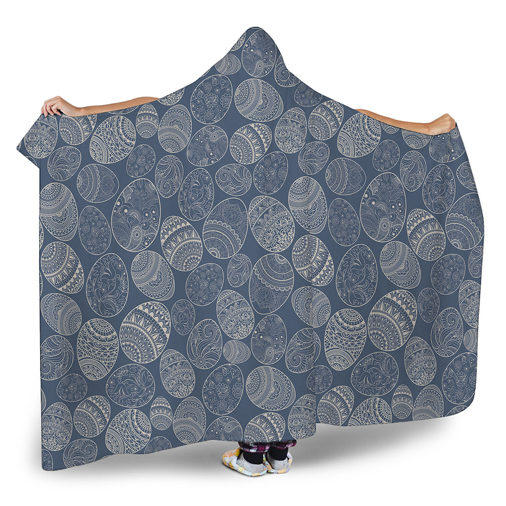 Bohemian Easter Eggs Pattern Print Hooded Blanket