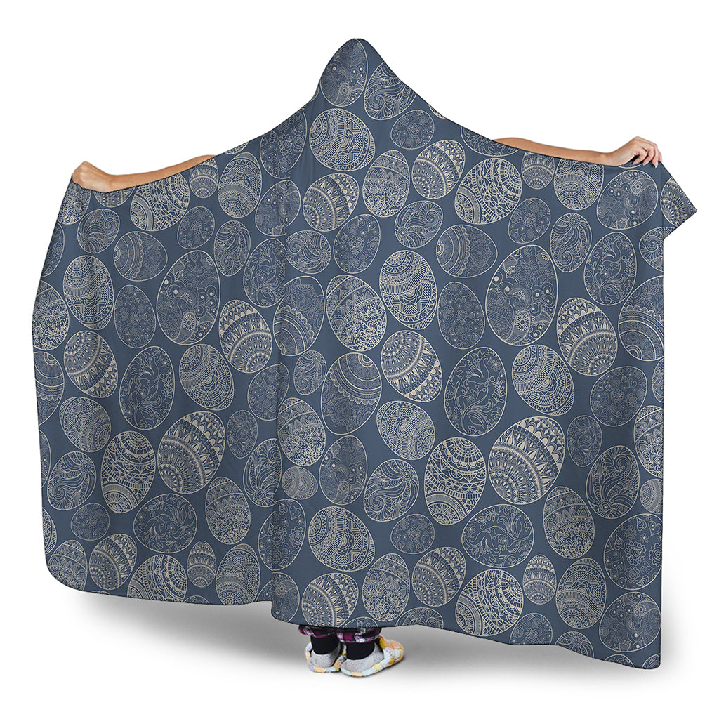 Bohemian Easter Eggs Pattern Print Hooded Blanket