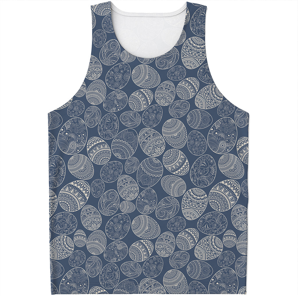 Bohemian Easter Eggs Pattern Print Men's Tank Top
