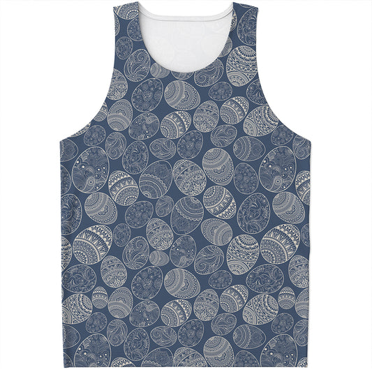 Bohemian Easter Eggs Pattern Print Men's Tank Top