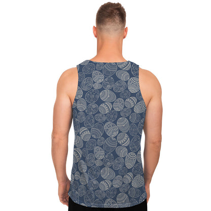 Bohemian Easter Eggs Pattern Print Men's Tank Top