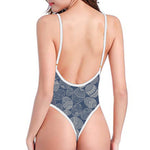 Bohemian Easter Eggs Pattern Print One Piece High Cut Swimsuit