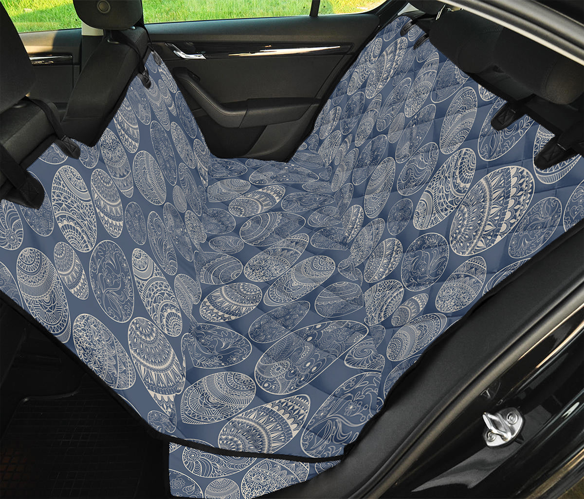 Bohemian Easter Eggs Pattern Print Pet Car Back Seat Cover