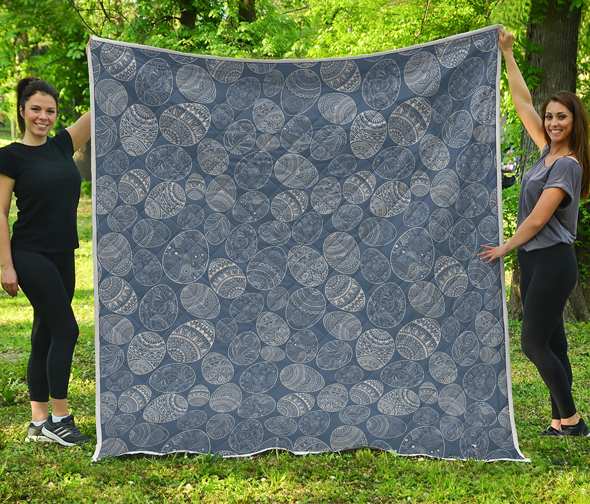 Bohemian Easter Eggs Pattern Print Quilt