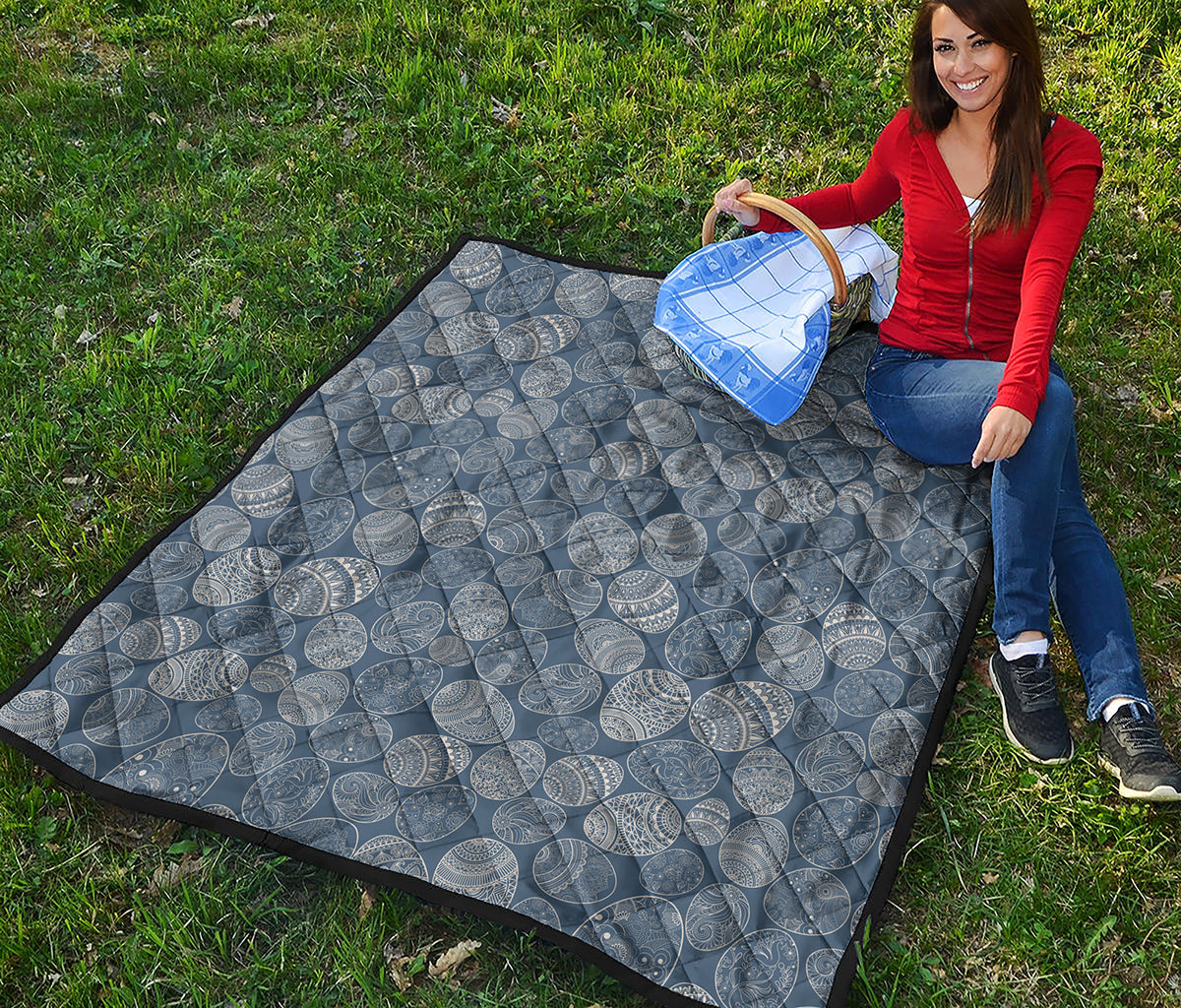 Bohemian Easter Eggs Pattern Print Quilt