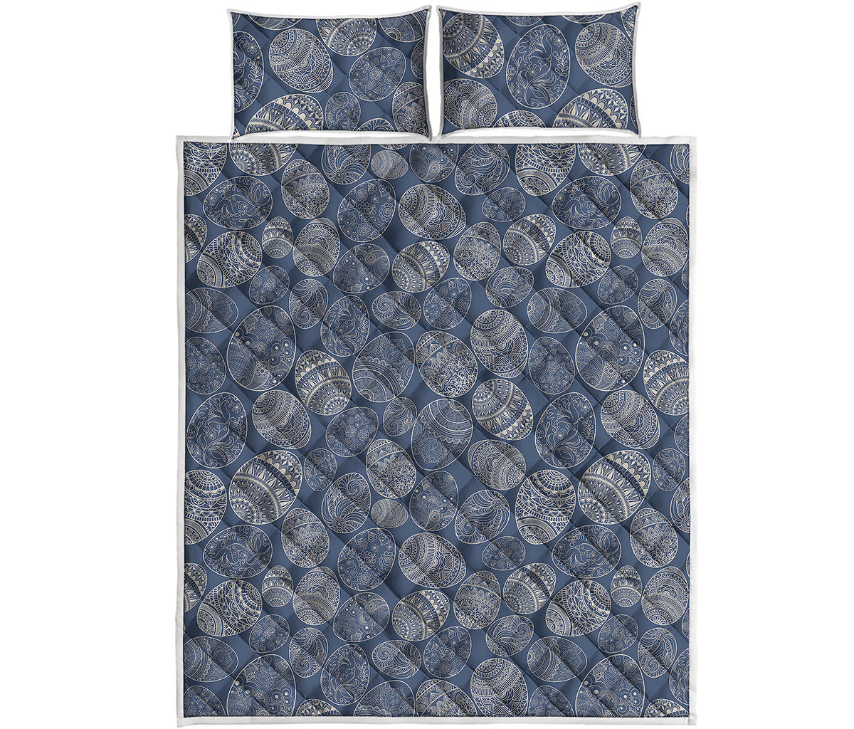 Bohemian Easter Eggs Pattern Print Quilt Bed Set
