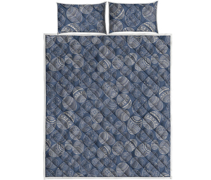 Bohemian Easter Eggs Pattern Print Quilt Bed Set