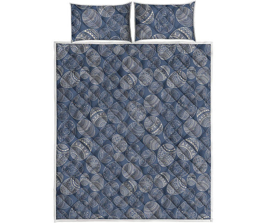 Bohemian Easter Eggs Pattern Print Quilt Bed Set
