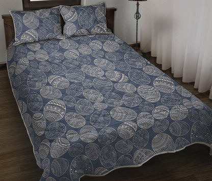 Bohemian Easter Eggs Pattern Print Quilt Bed Set