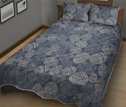 Bohemian Easter Eggs Pattern Print Quilt Bed Set
