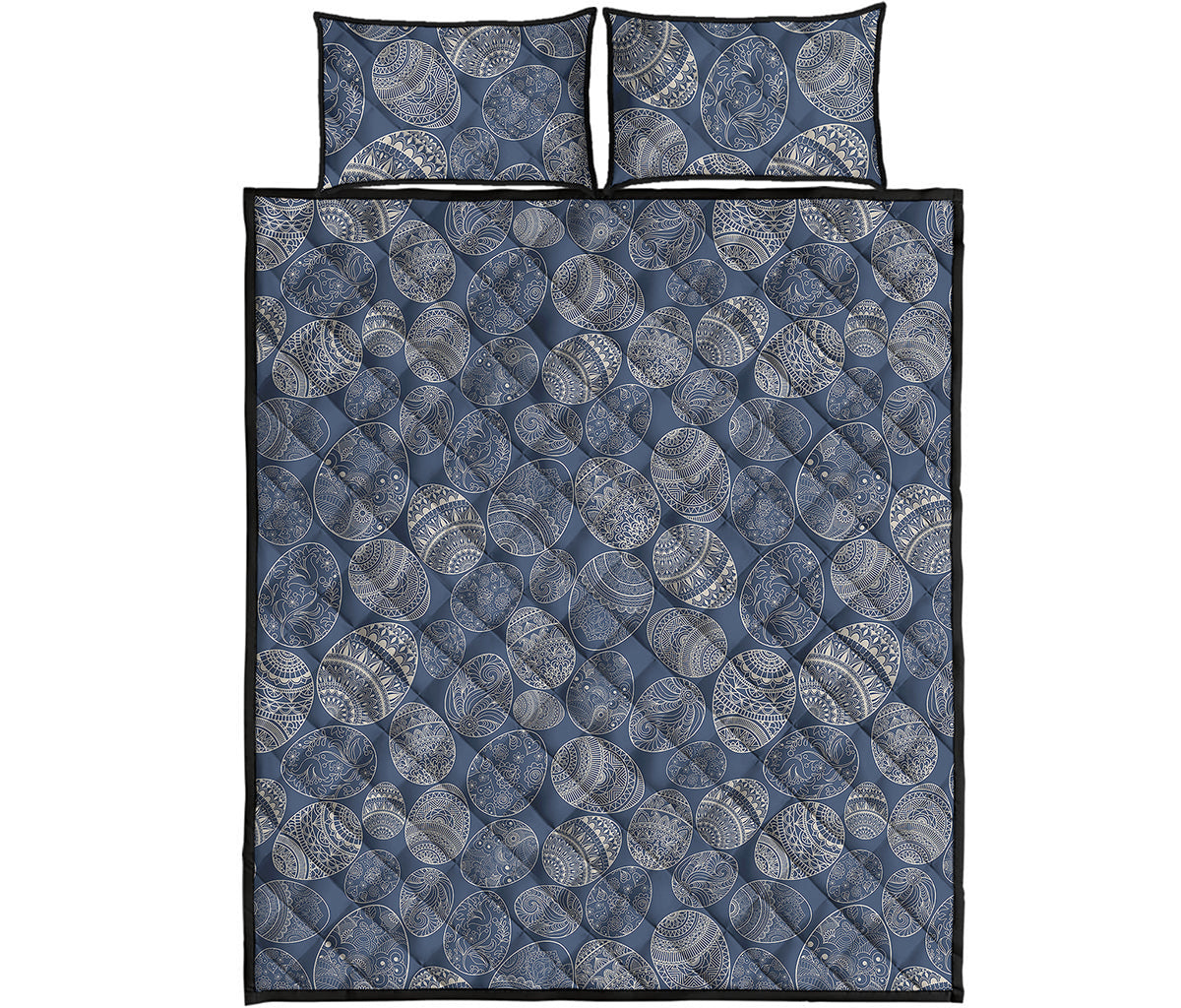 Bohemian Easter Eggs Pattern Print Quilt Bed Set