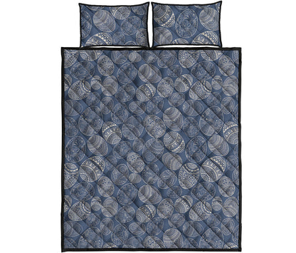 Bohemian Easter Eggs Pattern Print Quilt Bed Set