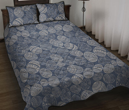 Bohemian Easter Eggs Pattern Print Quilt Bed Set