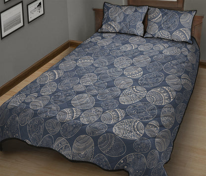 Bohemian Easter Eggs Pattern Print Quilt Bed Set