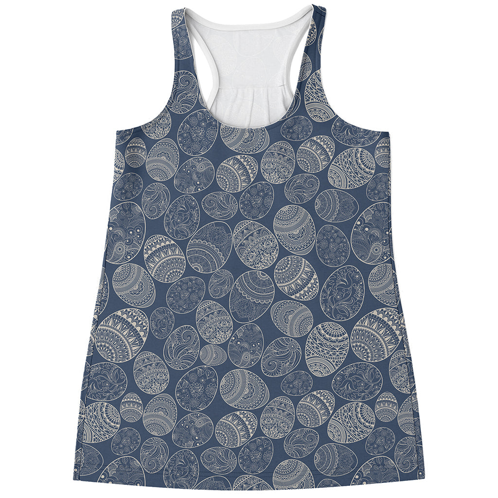 Bohemian Easter Eggs Pattern Print Women's Racerback Tank Top