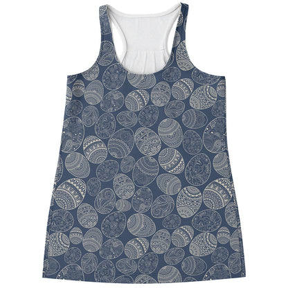 Bohemian Easter Eggs Pattern Print Women's Racerback Tank Top