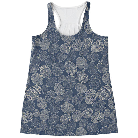 Bohemian Easter Eggs Pattern Print Women's Racerback Tank Top