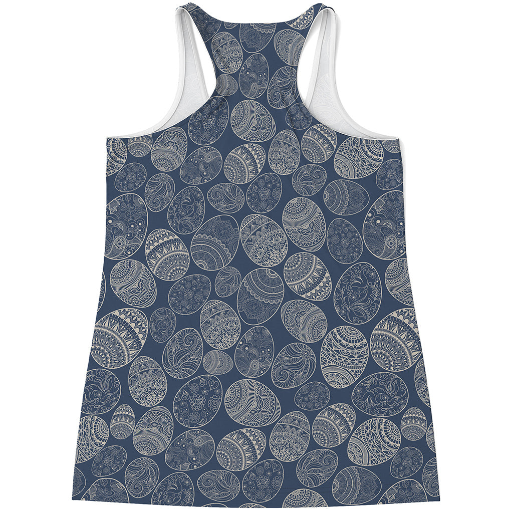 Bohemian Easter Eggs Pattern Print Women's Racerback Tank Top