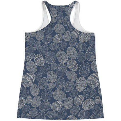 Bohemian Easter Eggs Pattern Print Women's Racerback Tank Top