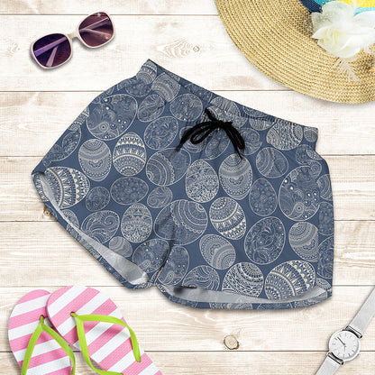 Bohemian Easter Eggs Pattern Print Women's Shorts