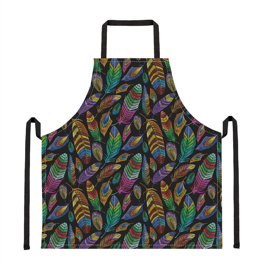 Bohemian Feather Pattern Print Apron