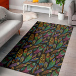 Bohemian Feather Pattern Print Area Rug