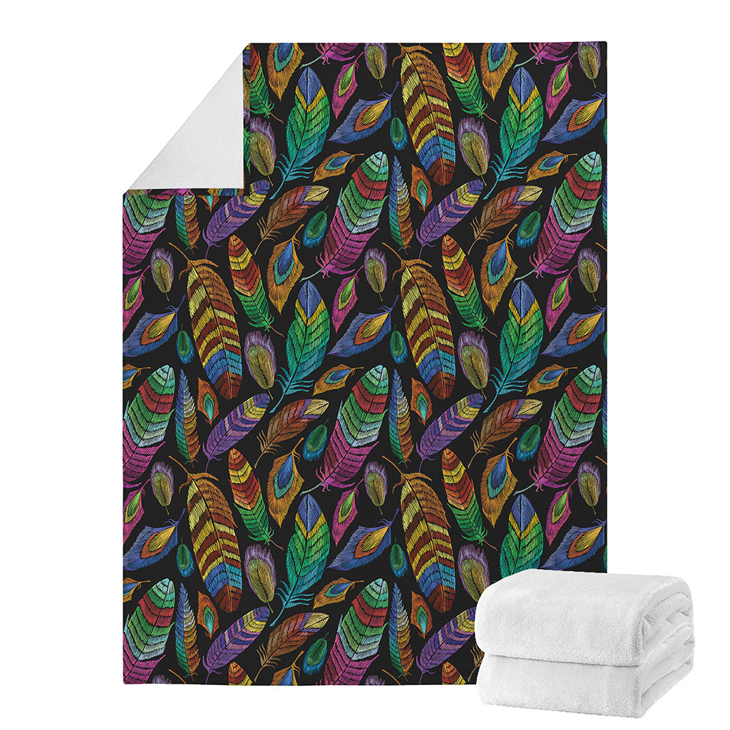 Bohemian Feather Pattern Print Blanket