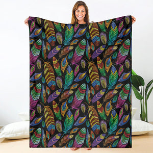 Bohemian Feather Pattern Print Blanket