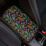 Bohemian Feather Pattern Print Car Center Console Cover