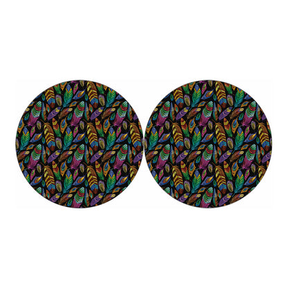 Bohemian Feather Pattern Print Car Coasters