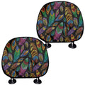 Bohemian Feather Pattern Print Car Headrest Covers