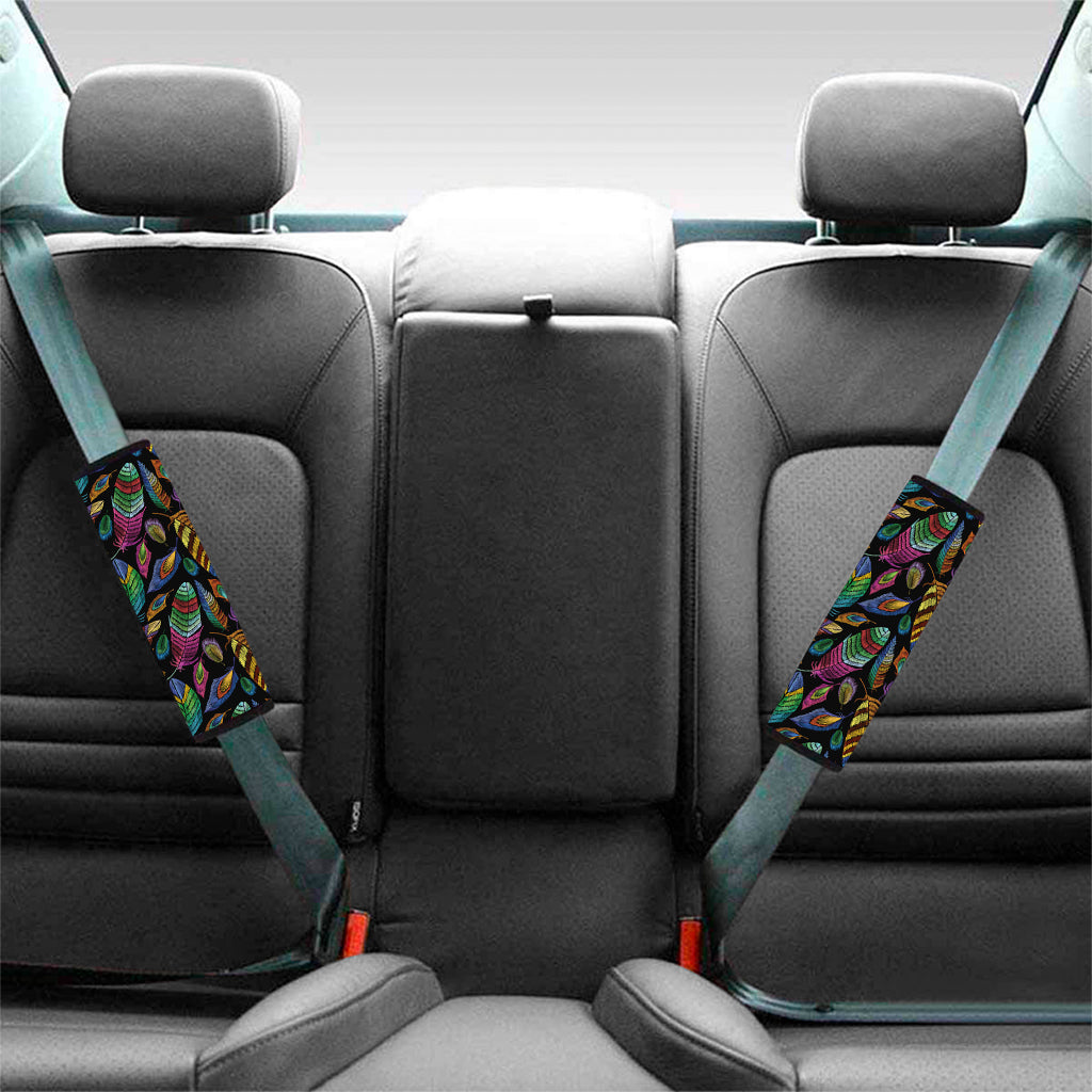 Bohemian Feather Pattern Print Car Seat Belt Covers