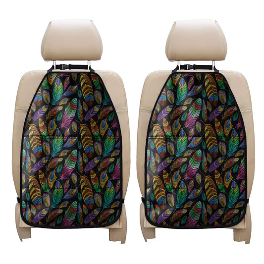 Bohemian Feather Pattern Print Car Seat Organizers