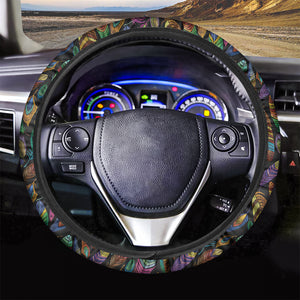 Bohemian Feather Pattern Print Car Steering Wheel Cover