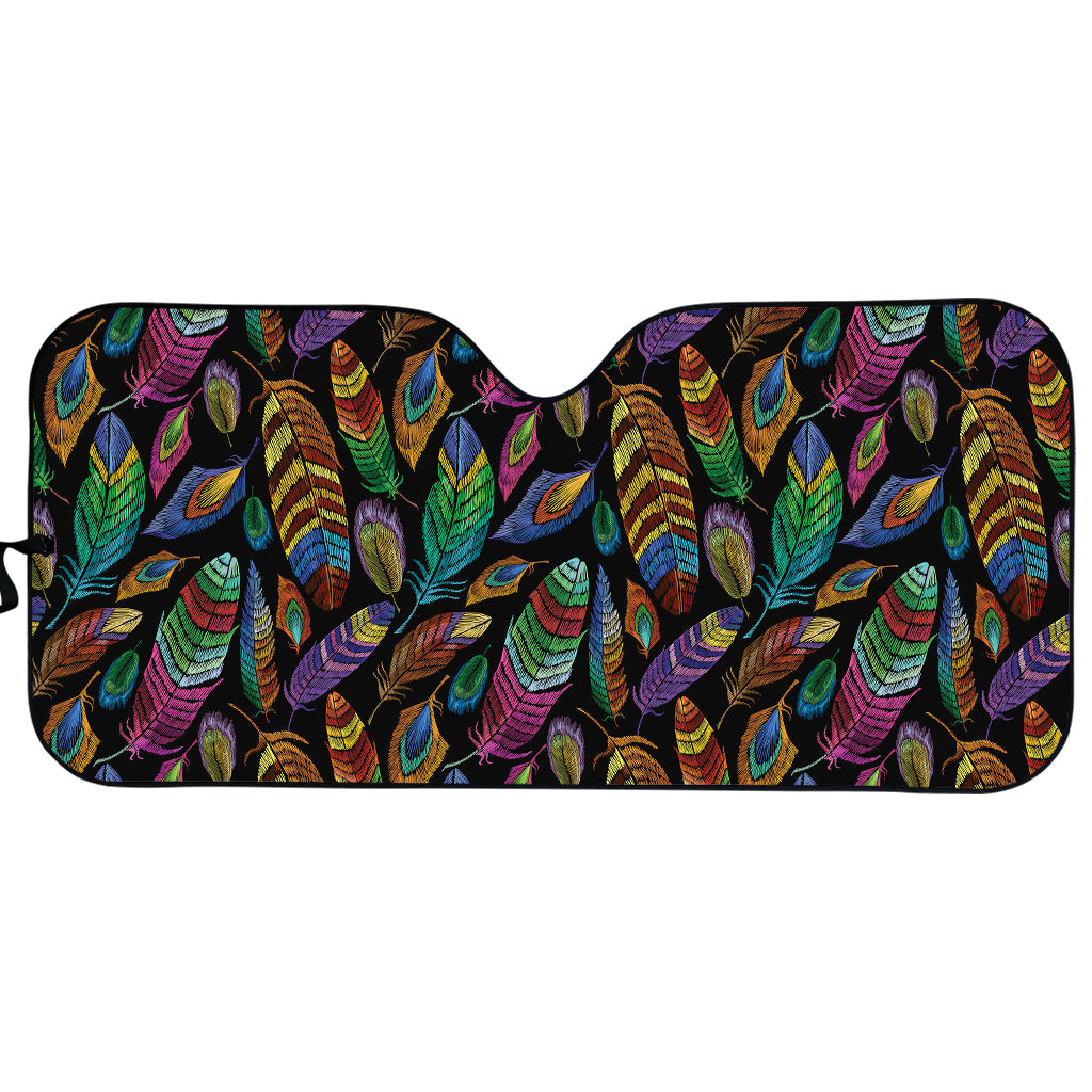 Bohemian Feather Pattern Print Car Sun Shade