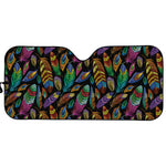 Bohemian Feather Pattern Print Car Sun Shade