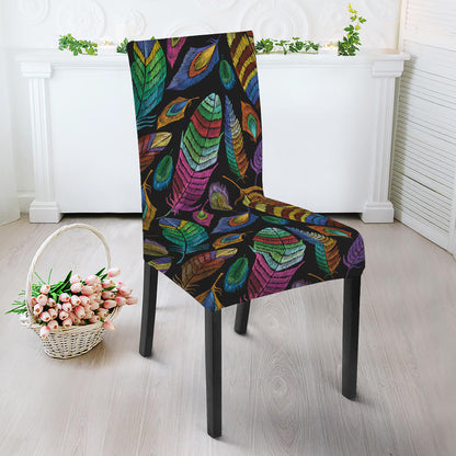 Bohemian Feather Pattern Print Dining Chair Slipcover