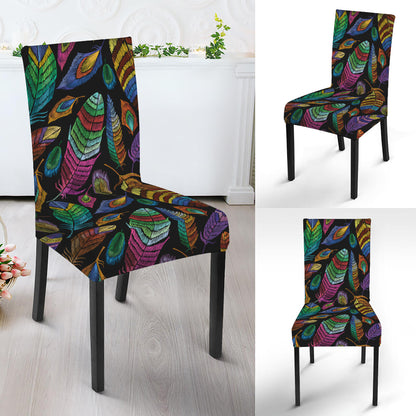 Bohemian Feather Pattern Print Dining Chair Slipcover