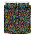 Bohemian Feather Pattern Print Duvet Cover Bedding Set