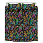 Bohemian Feather Pattern Print Duvet Cover Bedding Set