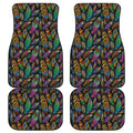 Bohemian Feather Pattern Print Front and Back Car Floor Mats