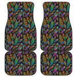 Bohemian Feather Pattern Print Front and Back Car Floor Mats